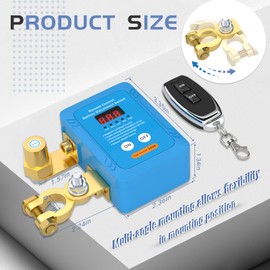 APIELE Kill Switch for Car 12V 240A Remote Battery Disconnect Switch, Anti-Theft Prevent Battery Drain, Smart Battery Cut Off Switch for Auto, RV, Truck, Boat (Led Voltage Display)