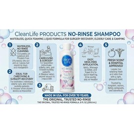 No Rinse Shampoo - 8 oz Bottles - Case of 24 - 00122NRN11150008