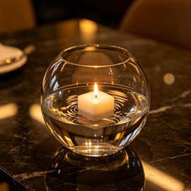 MARTAGE Round Glass Vases Set of 6, Clear Flower Vases for Centerpieces, Glass Bowl Vase, Small Round Vase for Living Room, Bedroom, Kitchen, Dining Table, Office, Wedding, 4 Inches