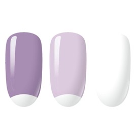 Completely Cured Gel Nail Stickers, 28pcs Gel Nail Strips, Protect from UV Because no Need UV Light lamp (Pastel Violet 28 pcs)