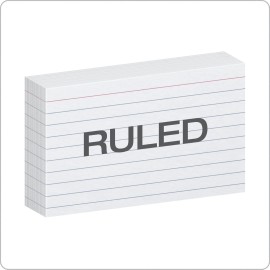 Oxford Ruled On Front Lined Index Cards, White, 3x5 Inch Card, 100-Count