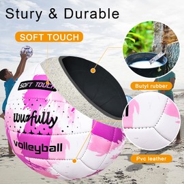 Wuzfully Volleyball Children's Soft Touch Lightweight Beach Volleyball for Indoor Outdoor Indoor Outdoor Beach Ball Size 5