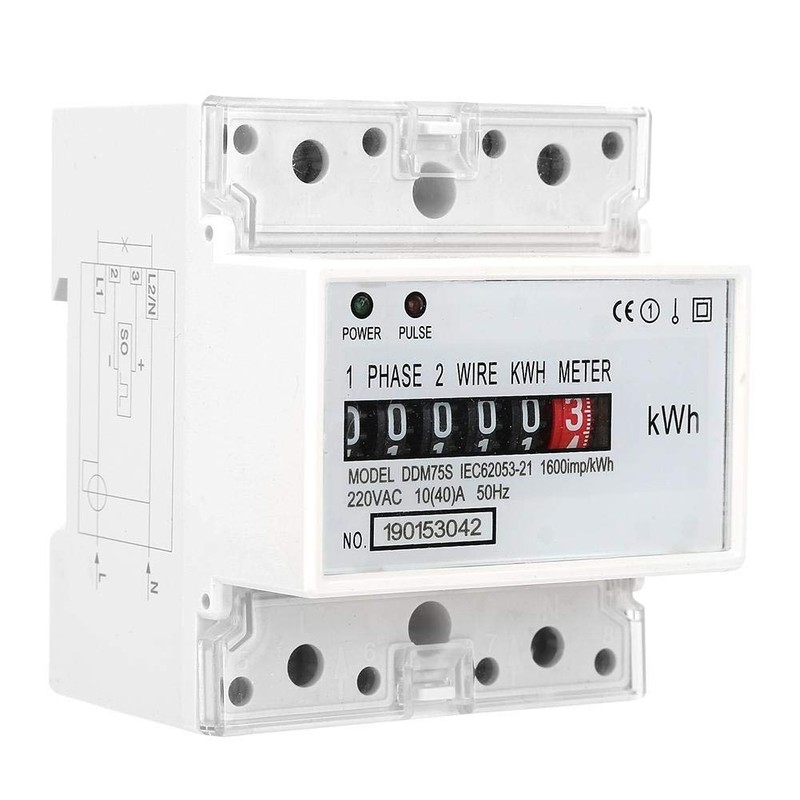 Energy Meter, DDM75S Single Phase 4P Din Rail Energy Meter