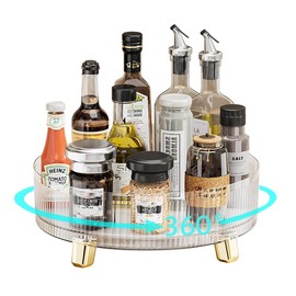 Wnddle Turntable Organiser, Turntable Fridge Organiser, Kitchen Spice Rack, Spice Organiser, 360° Fridge Rotating Plate Spice Holder, Rotating Organiser for Kitchen, Pantry, Cupboard, Dresser