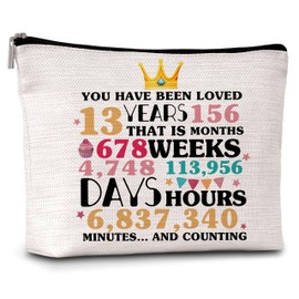 13th Birthday Gifts For Girls, Idea Gifts Makeup Bag for 13 Years Old Girl, Birthday Present Travel Toiletry Waterproof Cosmetic Bag - A14