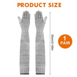 Guard Gloves Gardening, Level 5 Cut Resistant Gloves with Long Sleeves Protective Gloves Cut Proof Gloves for Gardening Work Kitchen Heavy Duty