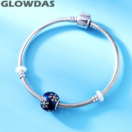 Xmas Charms Fit European Christmas Bracelet, Santa House, Rose Gold Christmas Tree, Reindeer, Snowman, Winter Snowflake Charm in 925 Sterling Silver, Gifts for Family/Friends, Sterling Silver, No