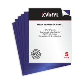 XVinyl HTV Heat Transfer Vinyl (Purple, 5 Sheets)