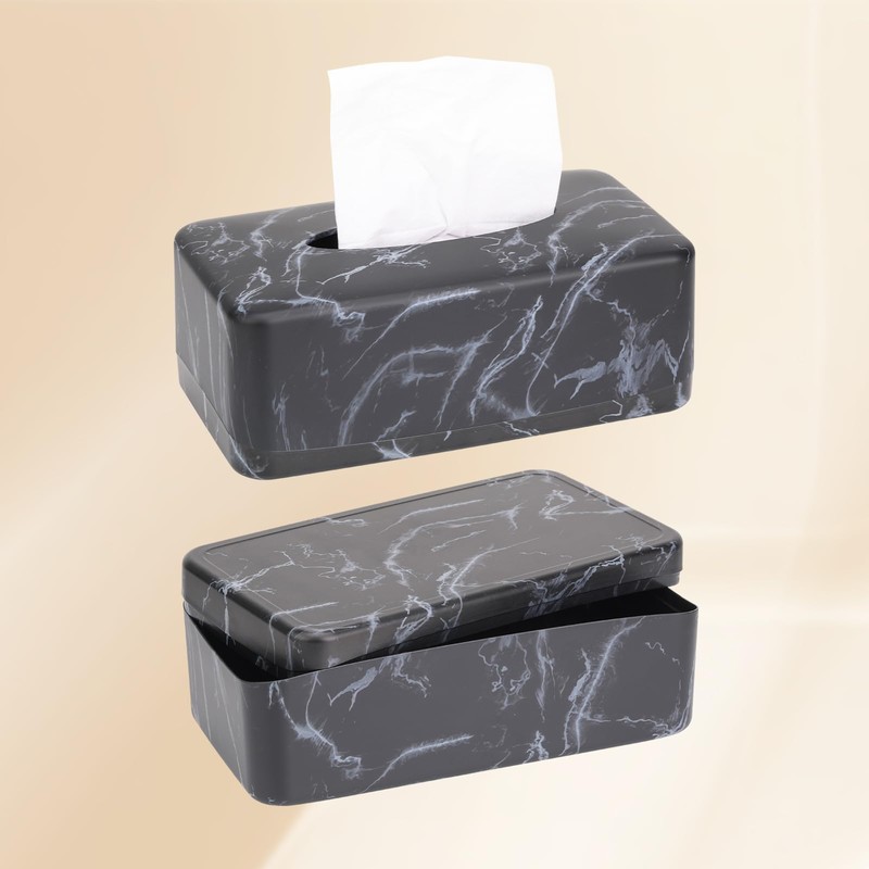 MOCHTERO Marble Pattern Tissue Box Cover,Rectangle Tissue Holders,for Bathrooms,Bedroom,Dinner Table,Office