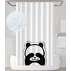 YOUNG DA Funny Panda Shower Curtain, Black and White Pattern