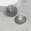 LeCalla 925 Sterling Silver Filigree Earrings Small Antique Oxidised Click