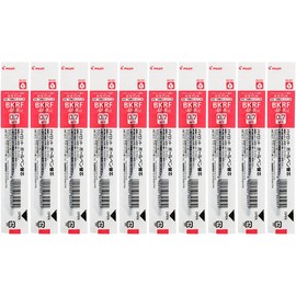 [Set of 10] Pilot BKRF-6F-R Oil-Based Ballpoint Pen Refill, Fine Point (0.7 mm), Red