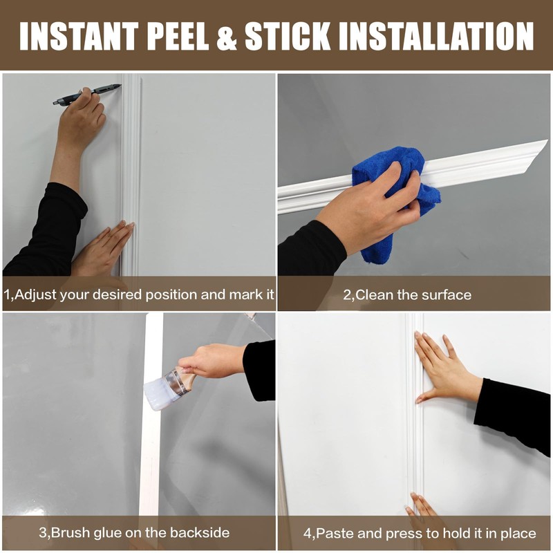 3 Set Solid Wood Wainscoting Panels Kit - Quick Installation