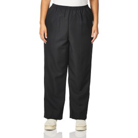 Alfred Dunner Women's All Around Elastic Waist Polyester Pants Poly Proportioned Medium, Black, 10 Petite