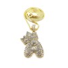 Fashion 21 Iced Out Crown Tilted Bubble Initial Letter Pendant