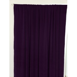 lovemyfabric Stretch Velvet Window Curtain/Home Decor Drapery/Stage Backdrop Curtain/Photography Backdrop 58 Inch Wide Panel Solid Purple (1, 36" Height)