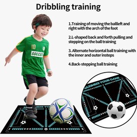 AIYONG Football Mat, 60 x 90 cm Football Mat, Ball Control, Non-Slip Shock Absorbing Training Mat, Football Training Accessories, Football Floor Mat, Football Step Training Mat