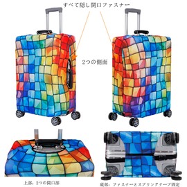 MosaiRudo Travel Luggage Covers For Suitcase Tsa Approved,Suitcase Cover Protector Fit 18-32 Inch Luggage Travel Accessories (T2487, XL)