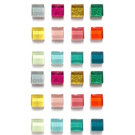 Refrigerator Magnets for Whiteboard Fridge Magnets Cute Decorative Magnets Office Glass Magnets Locker Chore Magnets Colored Glitter Magnets for Photo, Kitchen, Classroom (24pack)