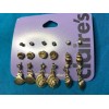 Claire’s Nine Pairs Of Claire's Gold tone Stud Seashell And