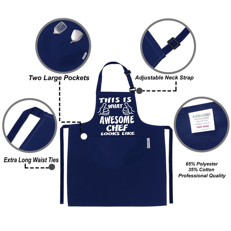 LINEN CLOSET® Bbq Aprons for Men Funny Aprons Awesome Chef