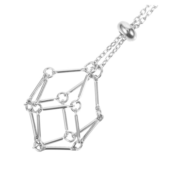 SOIMISS Crystal Holder Crystal Necklaces Metal Clips Crystal Holder Cage Crystal Pendant Cord Crystal Necklaces Cage Set Crystal Rough Accessories Crystal Stand, Pearl, No Gemstone