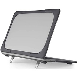 ProCase MacBook Pro 16 Case 2019 A2141 with Touch Bar & Touch ID, Heavy Duty Slim Hard Shell Dual Layer Protective Cover with Fold Kickstand for MacBook Pro 16 Inch 2019 Release -Black