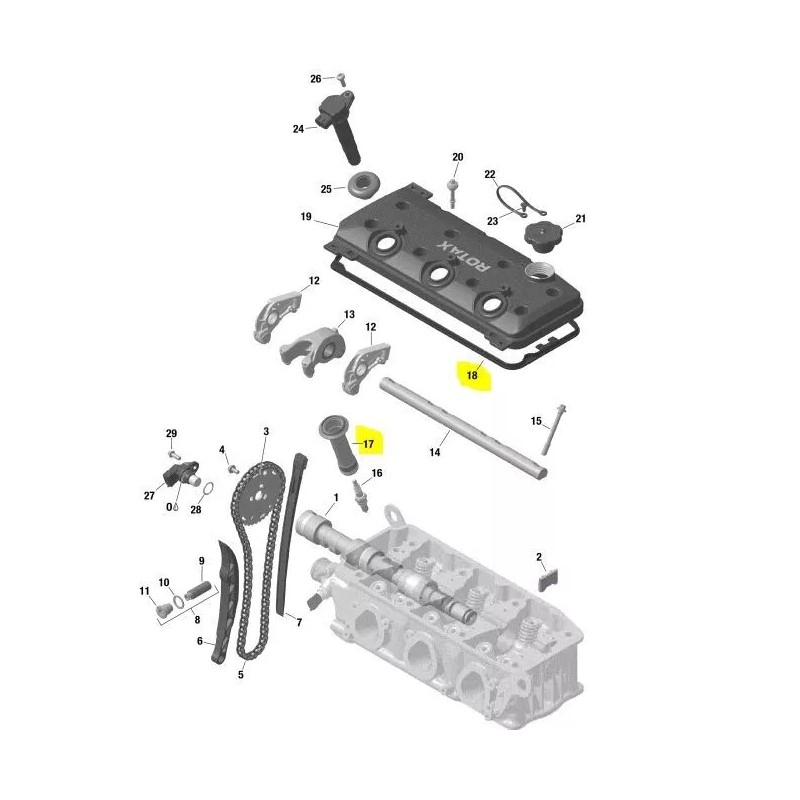 Sea-Doo Seadoo 4-Tec Spark Plug Pipes 420851754 & Valve Cover