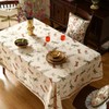 ISAENNE French Tablecloth for Rectangle Tables,Linen Table Cloth with Flowers