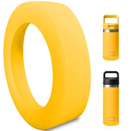 Silicone Boot Sleeve for YETI Rambler 12 oz 18 oz and Rambler Jr 12 oz, Safer Protection for Yeti Rambler Bottle Bottom, Alpine Yellow - Dishwasher Safe