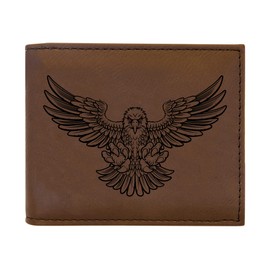 Rogue River Tactical Flying Eagle Men's Leather Bifold Wallet RFID Gift For Him Dad Father Billfold Father's Day Gift