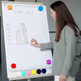 Mesanda Magnets Magnetic Dry Erase Board Strong Color Magnets, 40 Pieces and 10 Colors Magnets, Cute, Round Shape, Multi-Purpose, Fixed, Refrigerator, Whiteboard, Chalkboard, Bulletin Board, Map,