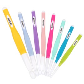 Coopay 8 Piece Large Crochet Hook Set, 20 mm, 15 mm, 12 mm, 10 mm, 8.0 mm 6.0 mm Macaron Crochet Hooks for Beginners, Inline Large Size Crochet Hooks Set with ABS Crochet Head, Jumbo Crochet Hook for