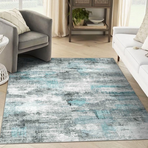 5x7 Area Rugs - Ultra-Thin Washable Rug with Non-Slip Backing,