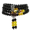 Nupuyai Black Agate 108 Prayer Beads Energy Crystals Stone Bracelet