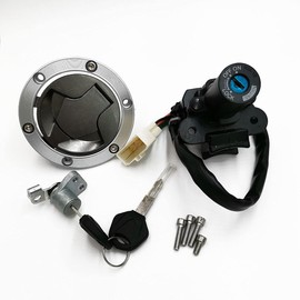 Ignition Switch Kit For Kawasaki Ninja 250R EX250J 300 EX300 2008-2015 W/Fuel Gas Cap Tank Cover, 2 Keys