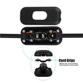 On Off Button Switch, PLUSPOE 4 Pack DPST Control Cord Cable Switch for Bedroom Table Lamp Desk LED Lights Appliances