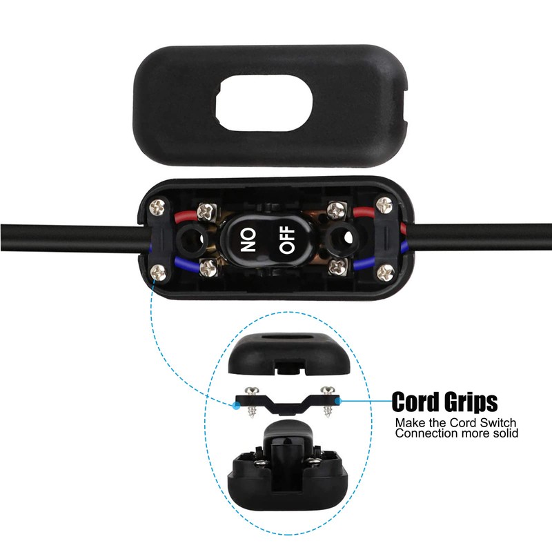 On Off Button Switch, PLUSPOE 4 Pack DPST Control Cord