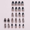 Nail Tip, False Nails, Stylish, Black, 24 Pieces, Long Nail