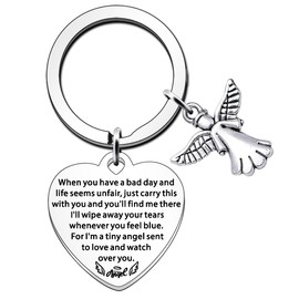 JETTOP Guardian Angel Gifts Guardian Angel Keyring Driving Test Gifts Inspirational Gifts for Women Men Believe in Yourself Gifts