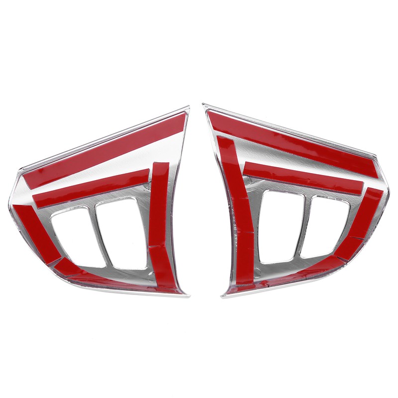 2pcs Chrome Steering Wheel Button Frame Decoration Cover Trim for