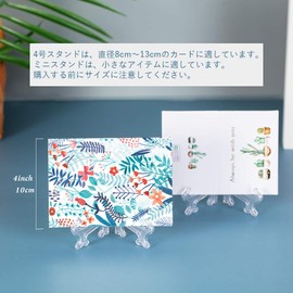 Plastic Plate Stand, Plate Stand, Photo Stand, Book Stand, Transparent, No. 4 (Set of 12)