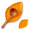 Ceramic Leaf Shape Spoon Rest for cooking, Cute Green Cooking