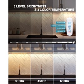 JUSJUBR Under Cabinet Lighting Plug in, 3 Pcs 12 Inch 3 Color Temperature Under Counter Lights for Kitchen, Dimmable Led Under Cabinet Lights with Memory Function for Closet, Workbench, Desk