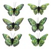 Cartanfill-Decorative 3D Butterfly Clips, Green Feather Design, Set of 12,