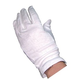 Genware NEV-GINCWO Cotton Glove, 10 Pairs, White