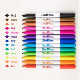 WallDeca Low-Odor Dry Erase Markers, Fine Tip, Assorted 13 Colors, Whiteboard Marker Pens Erasable Calendar (Assorted - 13 Colors)