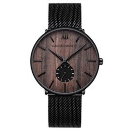 RORIOS Watch, Men's, Wood Grain Dial, Simple, Popular, Waterproof, 98.8 ft (30 m), Quartz, Multifunctional, Wood Watch, Travel, Casual, Business, Commuting to Work or School, walnut wood, Bracelet