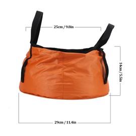 equlup Collapsible Bucket, Portable Lightweight Folding Bucket Wash Basin Water Container with Handle for Outdoor Camping Hiking Fishing (Orange)