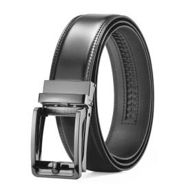 LCG LUCHENGYI Men's Belt, Slide Ratchet Belt with Premium Leather, Ratchet Dress Belt with Automatic Click Buckle (35mm)